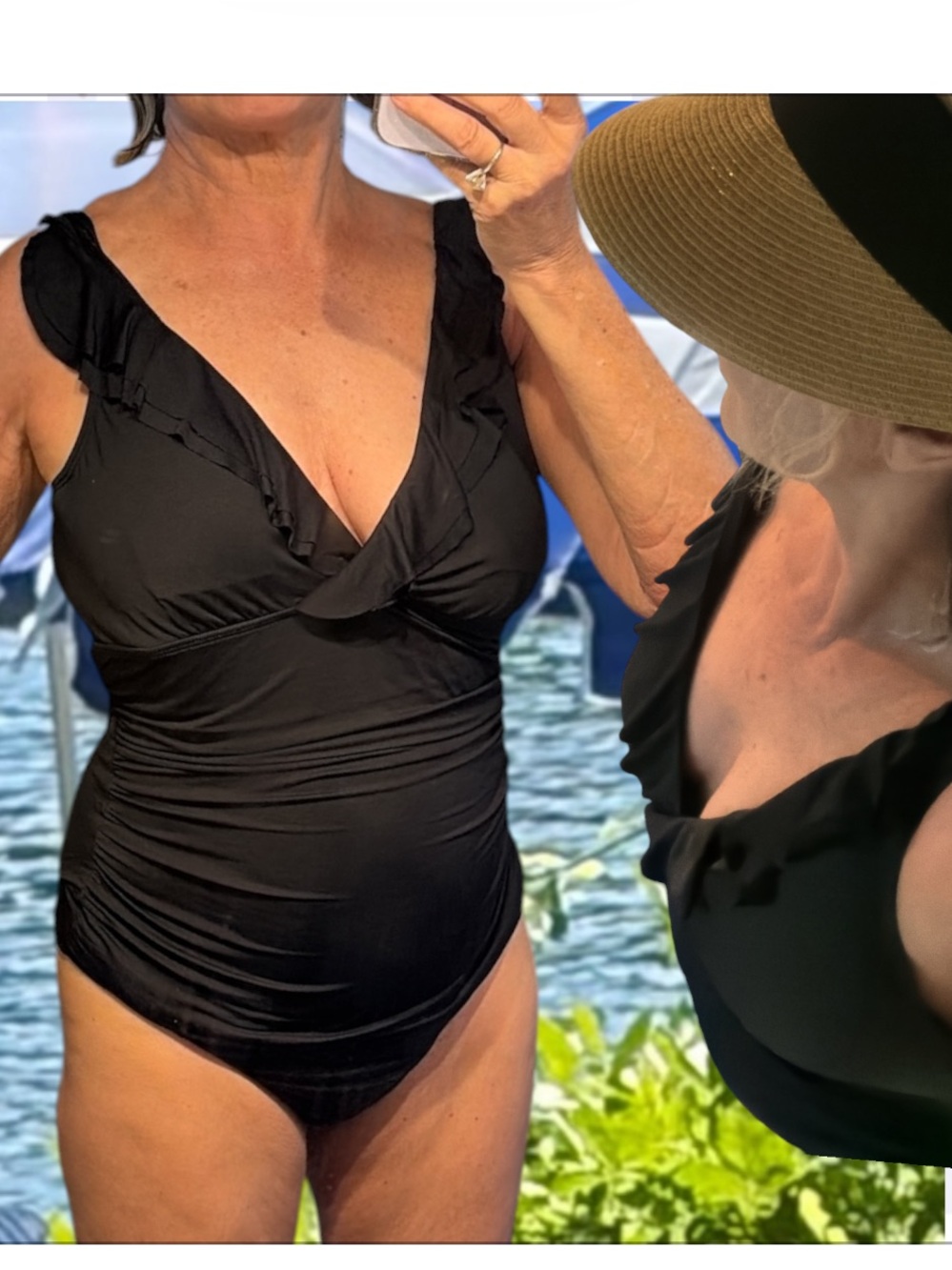 Lauren Ralph Lauren Black Ruffle One-Piece Swimsuit